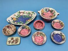 Nine pieces of Maling pottery, various