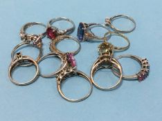 Collection of '925' dress rings