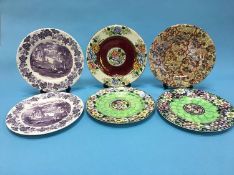 A collection of six various Maling plates