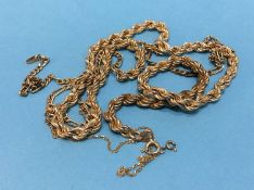 Two necklaces stamped '375' etc., 13 grams