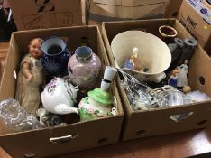 Two boxes of assorted including Maling, Royal Doulton etc.