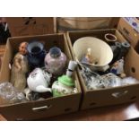 Two boxes of assorted including Maling, Royal Doulton etc.