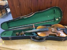 A violin, bow and case