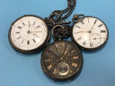 Three silver pocket watches