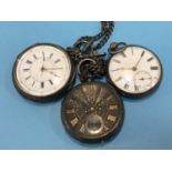 Three silver pocket watches