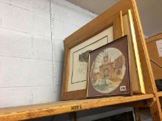 Assorted pictures and a magazine rack