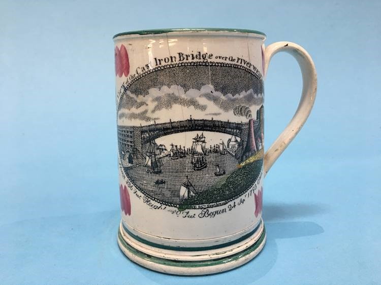 A Sunderland 'Grace Darling' tankard and two Sunderland tankards with views of the Iron Bridge (3) - Image 4 of 11