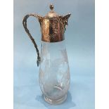 A silver mounted claret jug, Charles Favell (?), Sheffield, 1848