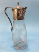 A silver mounted claret jug, Charles Favell (?), Sheffield, 1848