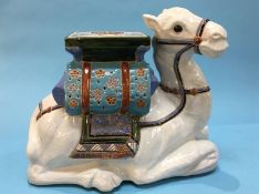 A pottery camel seat