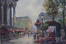 Alioti, oil on canvas, signed, 'Parisian Street Scene', 50cm x 60cm