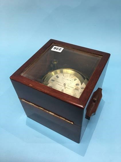 A 20th century German two day marine chronometer by Wempe, Hamburg, no. 203, bears label to mahogany - Image 8 of 8