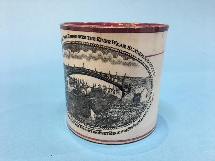 A Sunderland 'Grace Darling' tankard and two Sunderland tankards with views of the Iron Bridge (3) - Image 8 of 11