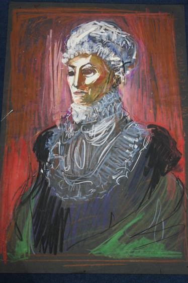 Antoni Sulek (1951-1988), pastel, signed, unframed, 'Portrait of a lady and a gentleman' (Nani C. - Image 2 of 2