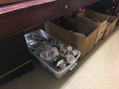 Five boxes of assorted china