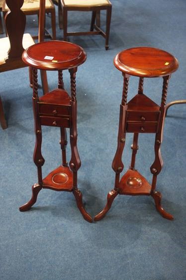 Two reproduction mahogany stands