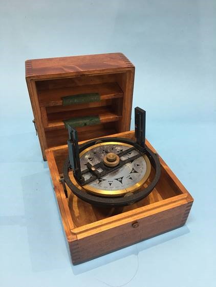 A gimbaled compass by E. S. Richie and Sons of Pembroke, Massachusetts