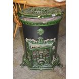 A French green enamel vintage stove