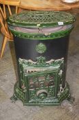 A French green enamel vintage stove