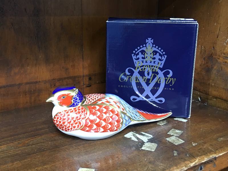 Royal Crown Derby pheasant paperweight