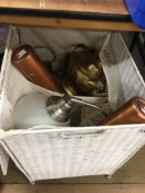 Lamps, copper kettle etc.