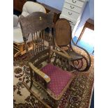 Bentwood rocking chair and an Edwardian rocking chair