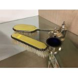 Silver condiment set and brushes