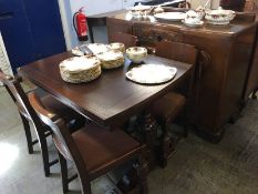 Oak six piece dining room suite