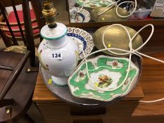 Plated tray, Italian lamp etc.