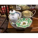 Plated tray, Italian lamp etc.