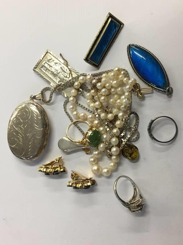 Pearl necklace, silver pendant etc. - Image 2 of 2