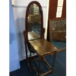 Oak barley twist table and a cheval mirror