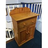 Pine double door cabinet with single drawer