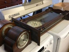 Two mantle clocks and a wall clock