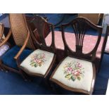 Pair of reproduction mahogany chairs