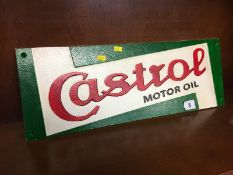 Cast 'Castrol' sign