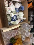 Three boxes of glass and china