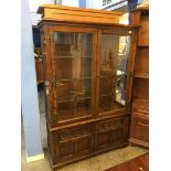 Old Charm oak display cabinet