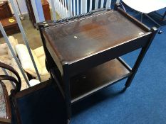 Oak tea trolley and a folding table