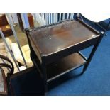 Oak tea trolley and a folding table