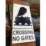Cast crossing sign