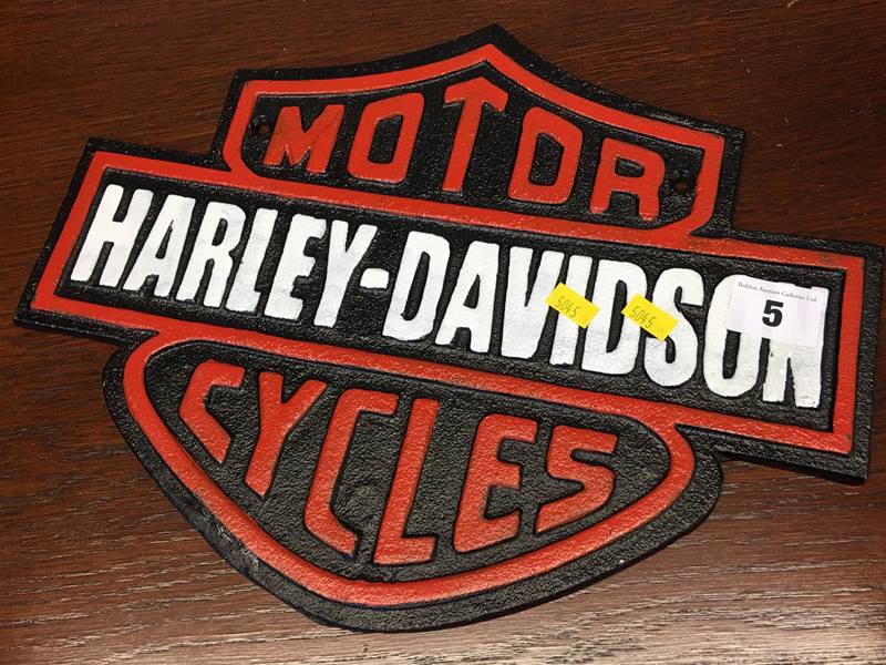 Cast 'Harley Davidson' sign
