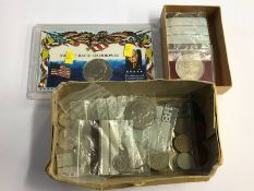Assorted coins, including 1971 dollar