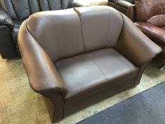 Brown two seater settee