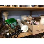 Box of assorted, various lamps etc.