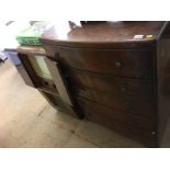 An early HMV walnut cased television and a walnut chest of drawers