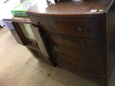 An early HMV walnut cased television and a walnut chest of drawers