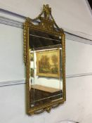 Modern gilt framed mirror, 61cm x 117cm