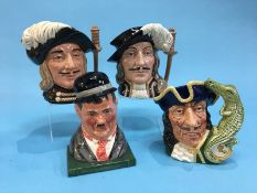 Four Royal Doulton character jugs