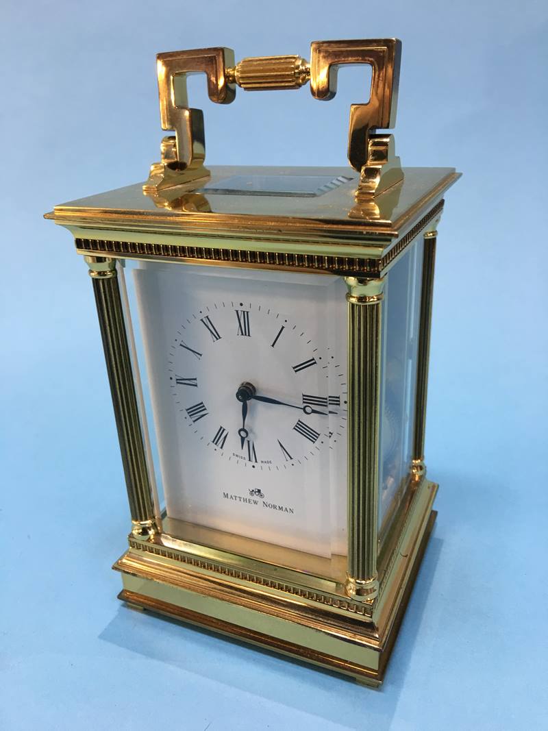 A good quality Matthew and Norman carriage clock, with strike action - Image 2 of 14